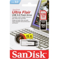 SANDISK 128GB USB 3.0 Ultra Flair Metal SDCZ73-128G-G46 USB BELLEK - 1